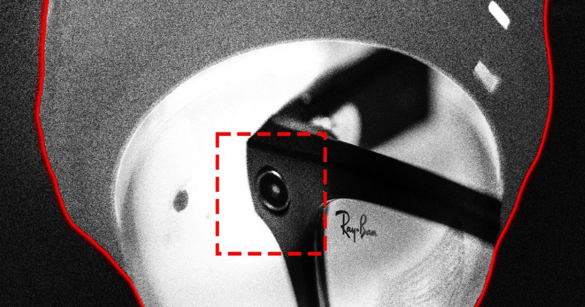 Ilustrasi kacamata pintar Meta Ray-Ban dengan teknologi pengenalan wajah dari Rank One Computing