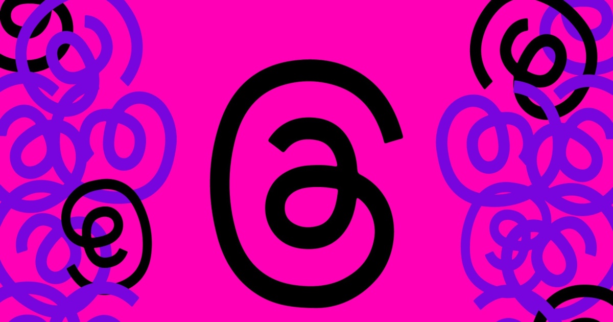 Logo Threads dengan latar belakang warna-warni yang mewakili komunitas dan pertumbuhan pengguna
