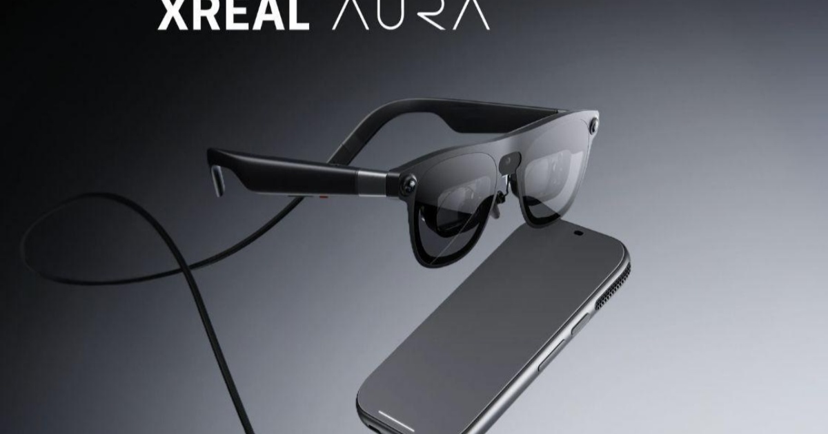 Xreal Aura kacamata augmented reality kolaborasi Google dan Xreal dengan desain ramping dan futuristik