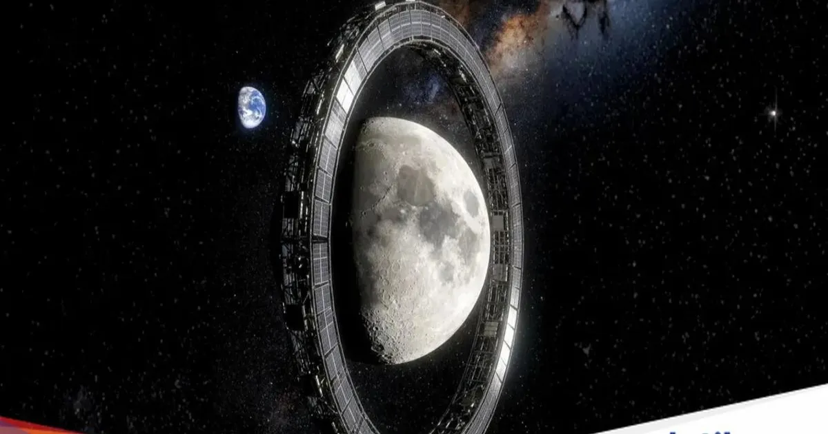 Konsep Luna Ring dengan panel surya di Bulan mengirimkan listrik ke Bumi