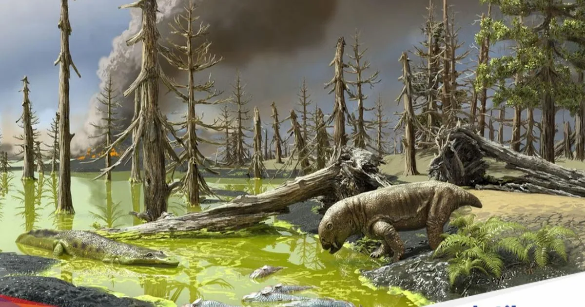 Ilustrasi kepunahan massal The Great Dying yang memusnahkan 96% spesies laut