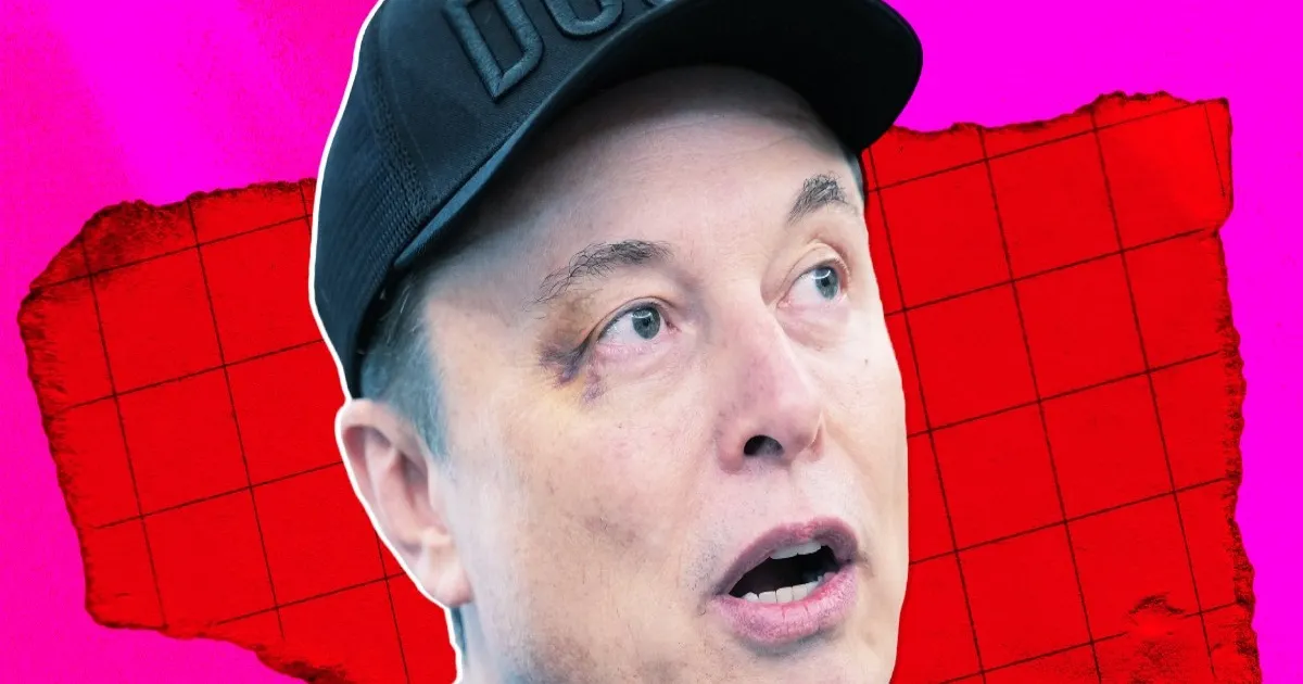 Ilustrasi foto Elon Musk dengan efek warna yang mencolok