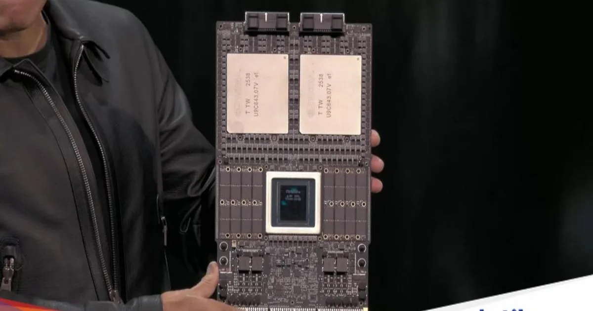 Ilustrasi chip Nvidia Vera Rubin yang digunakan dalam pabrik AI Jepang