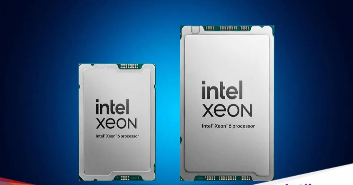 Ilustrasi prosesor Intel Xeon 6 untuk data center
