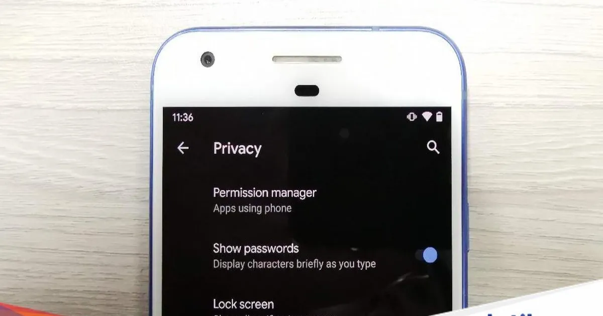 Ilustrasi privasi Android 10 dengan ikon keamanan data ponsel